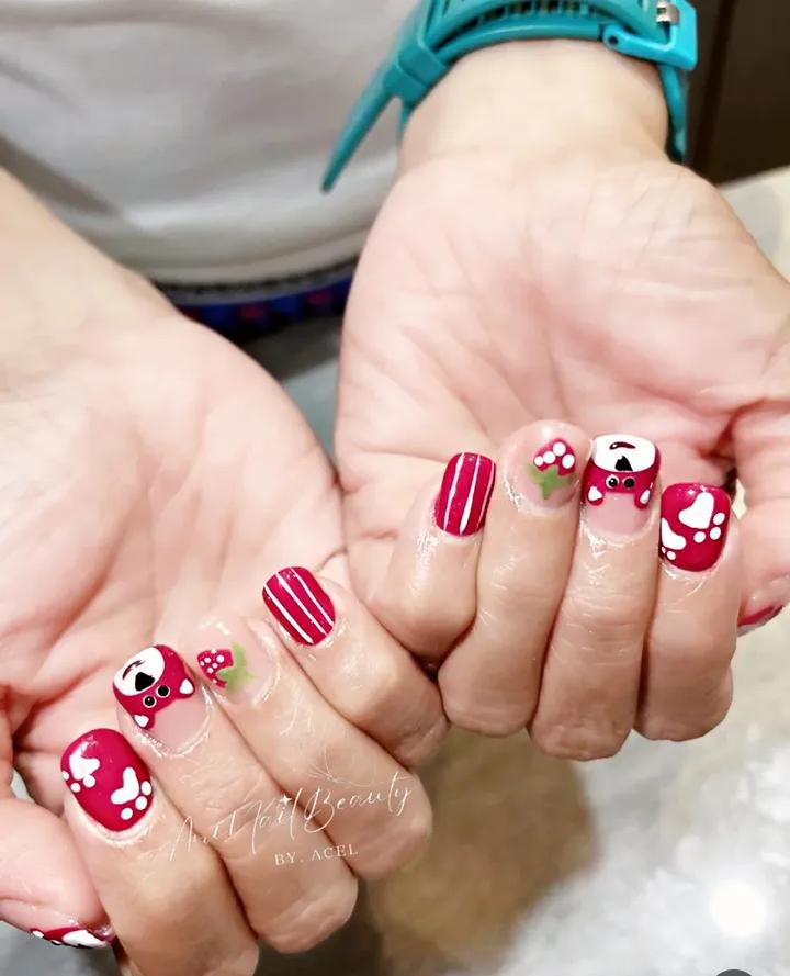 Berry Bear Short Nails 